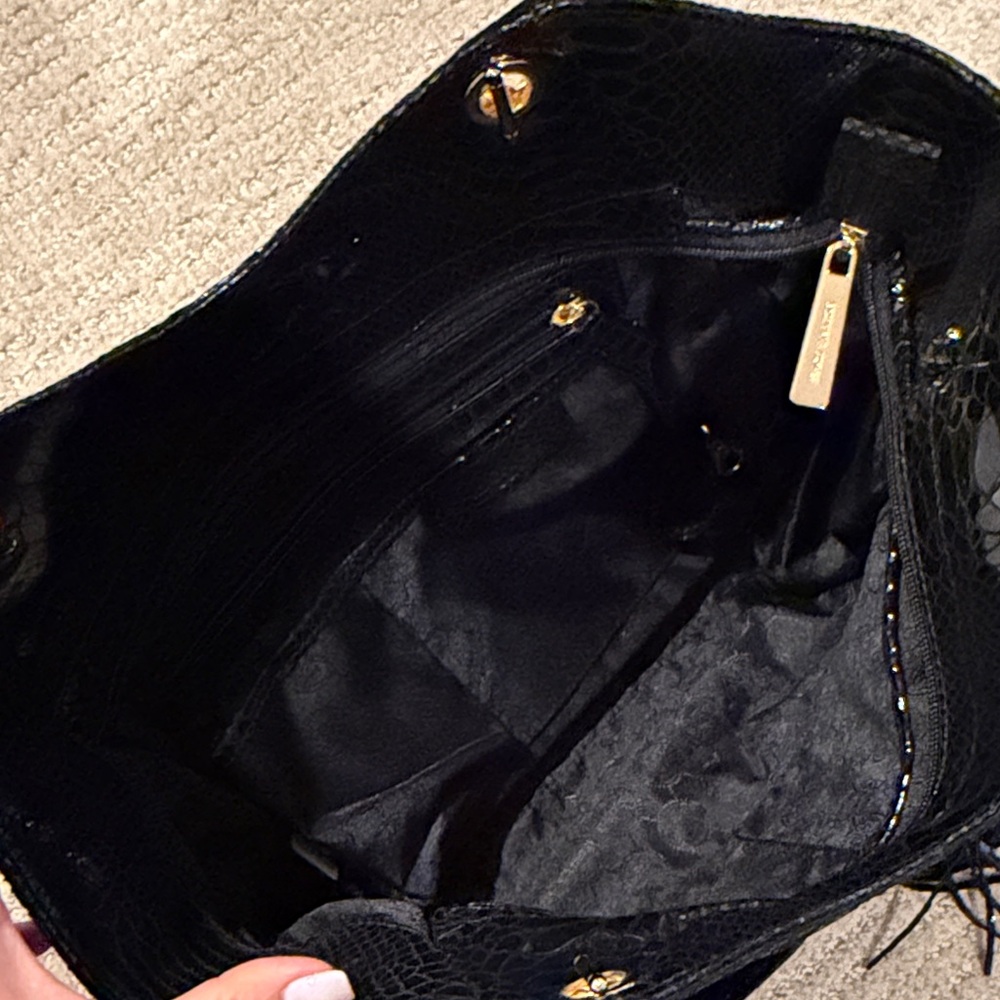 Michael Kors Black Snake-Embossed Tote Bag - Picture 8 of 9